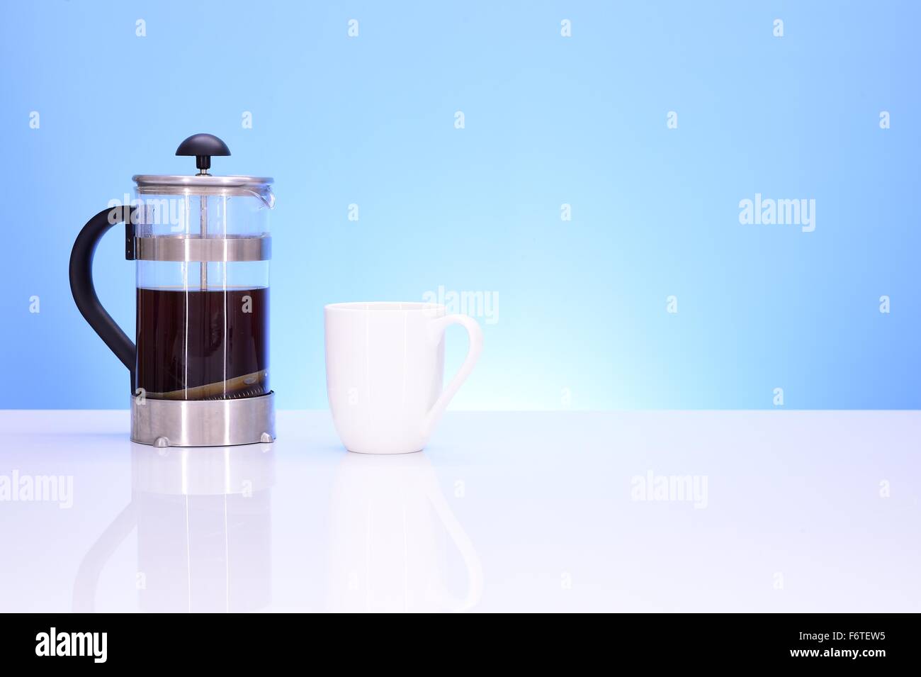 studio photo of a coffee plunger Stock 