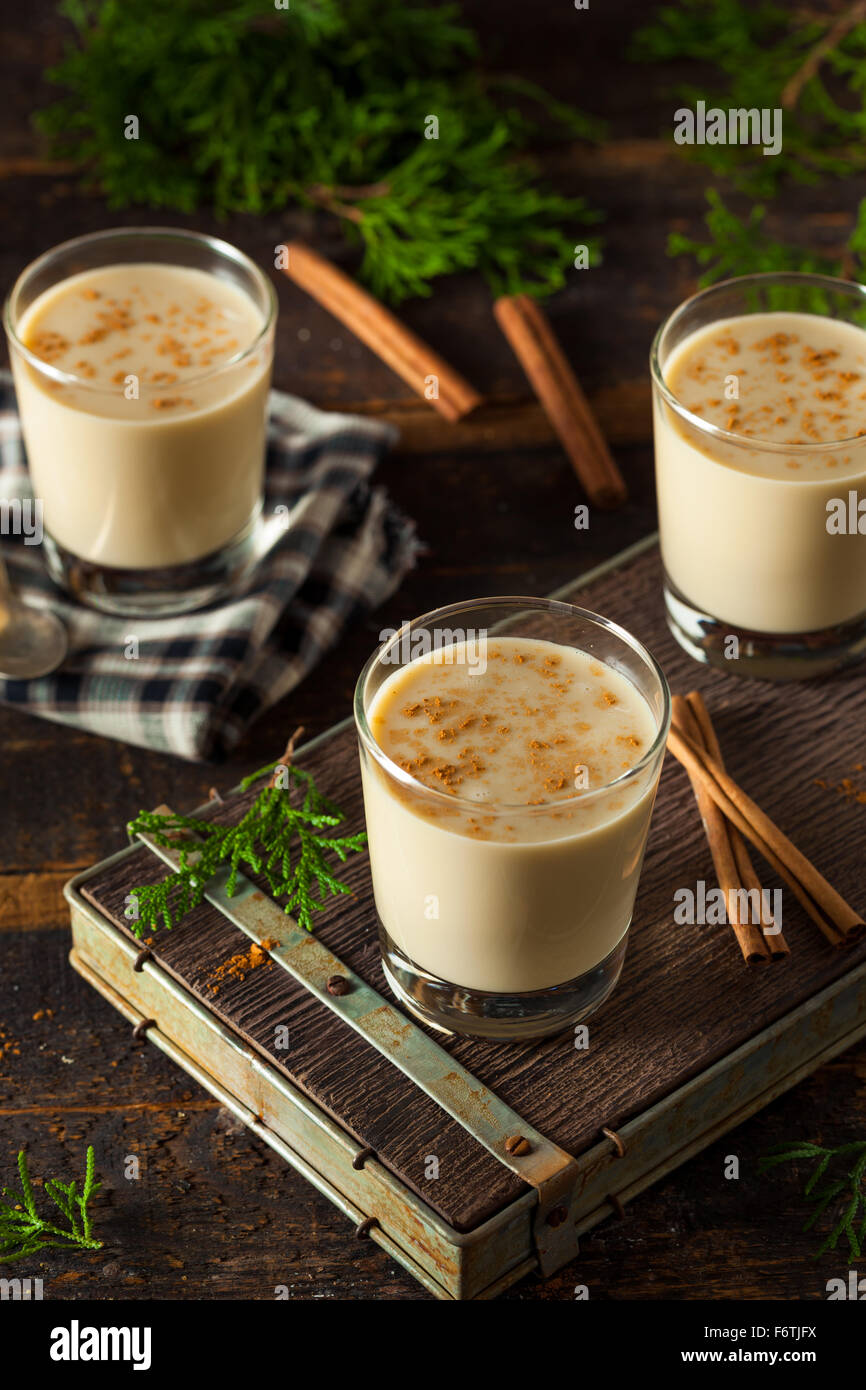 Cold Refreshing Eggnog Drink for the Holidays Stock Photo Alamy
