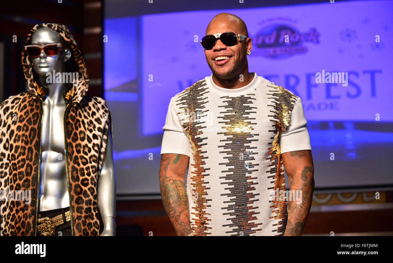 Flo Rida at a press conference introducing the 2015 Seminole Hard Rock ...