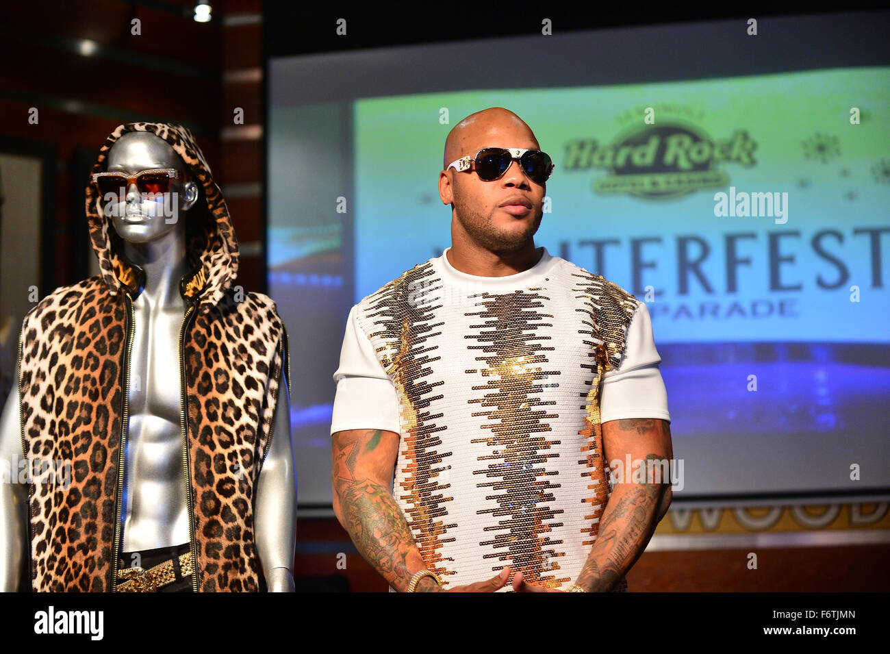 Flo Rida at a press conference introducing the 2015 Seminole Hard Rock ...