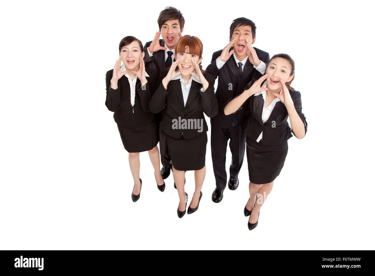 A group of business people shouting Stock Photo