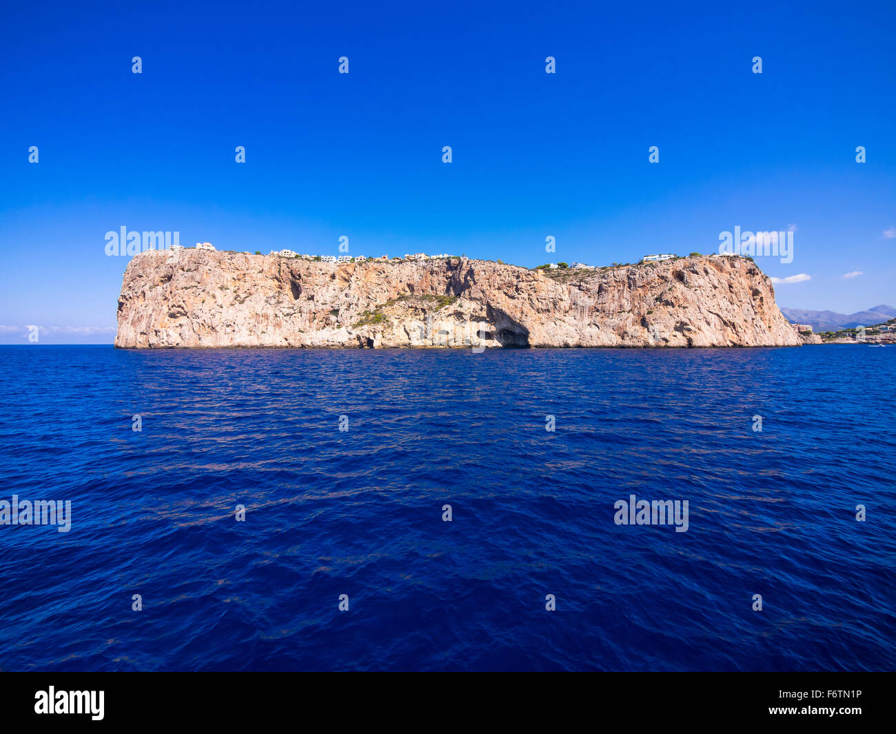 Spain, Mallorca, Cliff coast near Cap de sa Mola Stock Photo