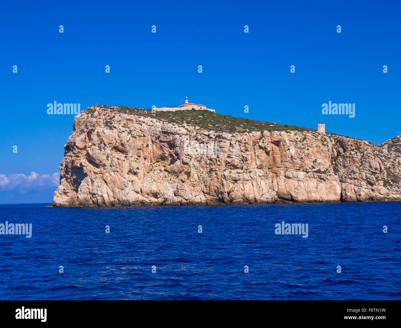 Spain, Mallorca, cliff coast at Sant Elm Stock Photo