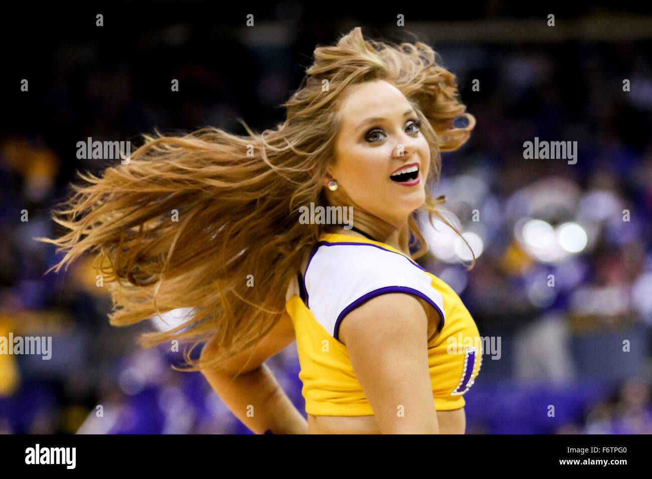 Addison Rae Lsu Baton Rouge, LA, USA. 19th Nov, 2015. LSU Tigers cheerleader performing ...