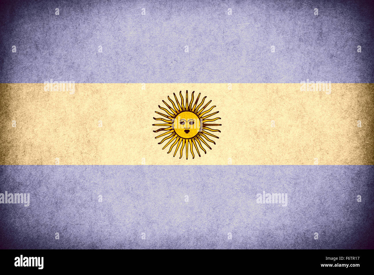 flag of Argentina or Argentinean banner on paper rough pattern vintage texture Stock Photo