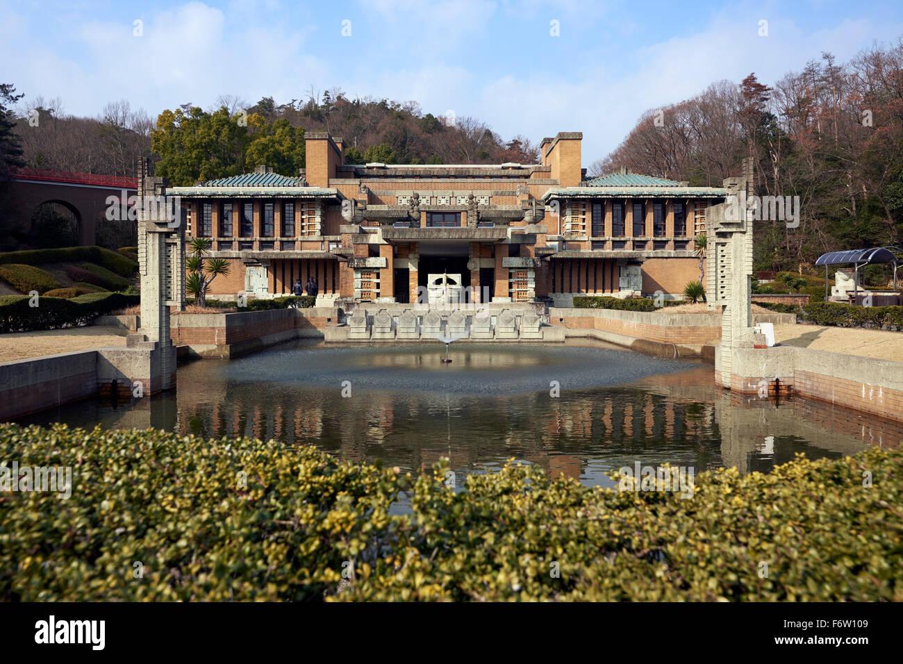 Frank Lloyd Wright's Imperial Hotel in Japan. Famous architecture. Stock Photo