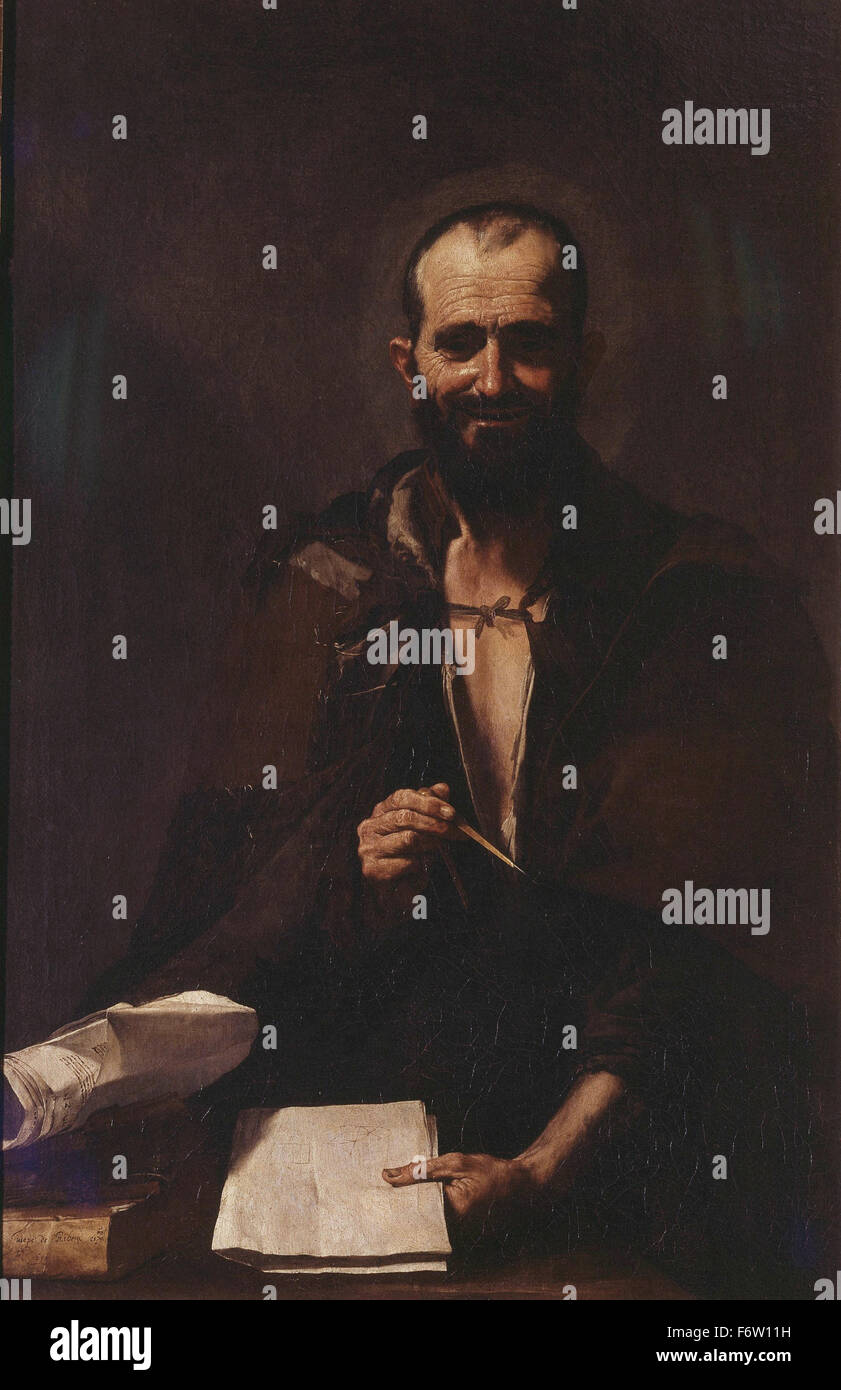 José de Ribera - Portrait of Archimedes Stock Photo