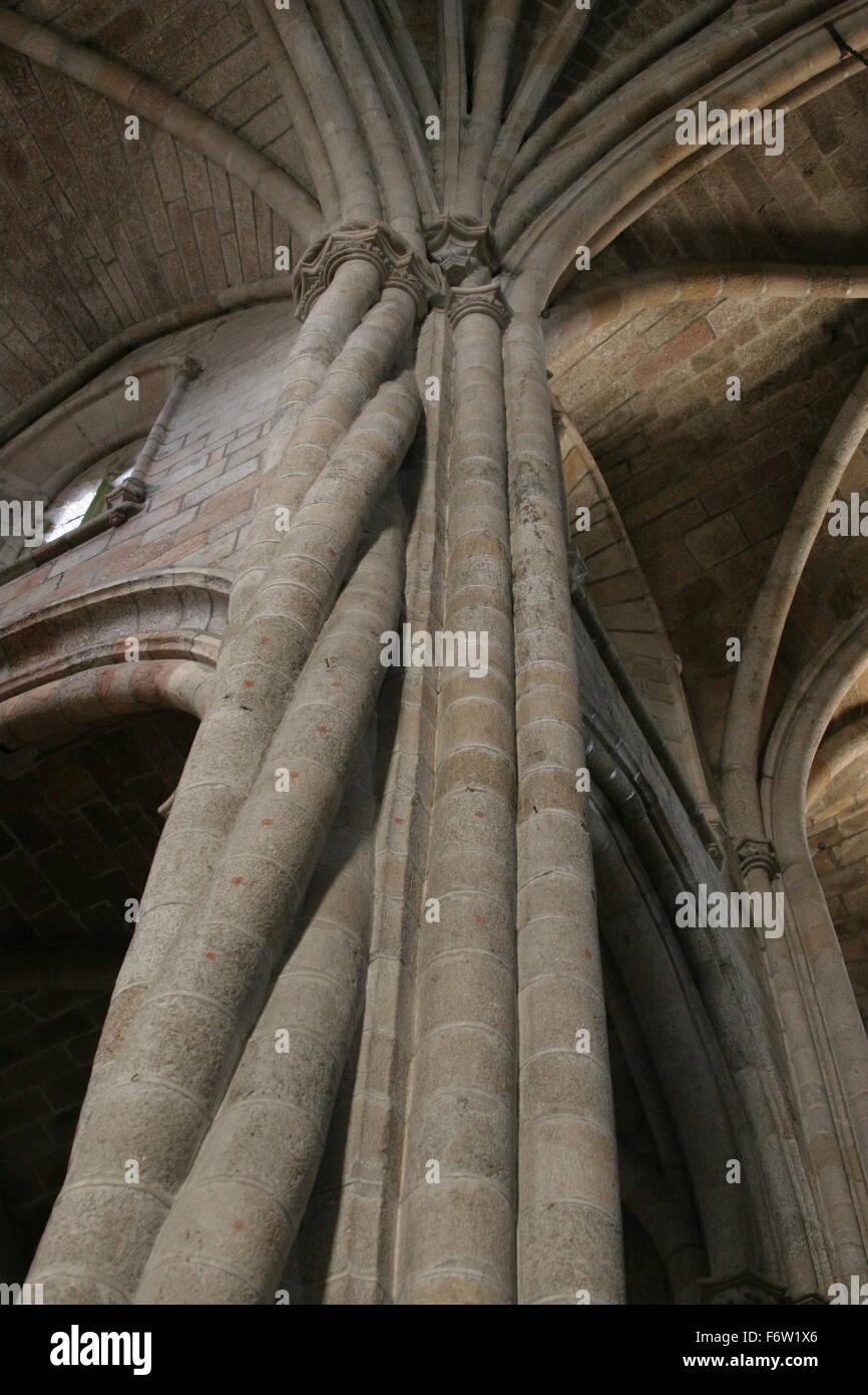 Gothic pillar in a church Stock Photo Alamy