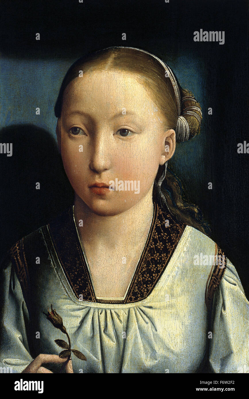 Juan de Flandes - Portrait of an Infanta. Catherine of Aragon Stock Photo