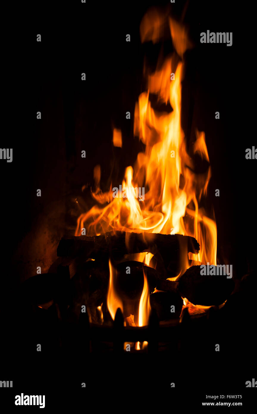 Burning Coal In A Fireplace Stock Photo 90291605 Alamy