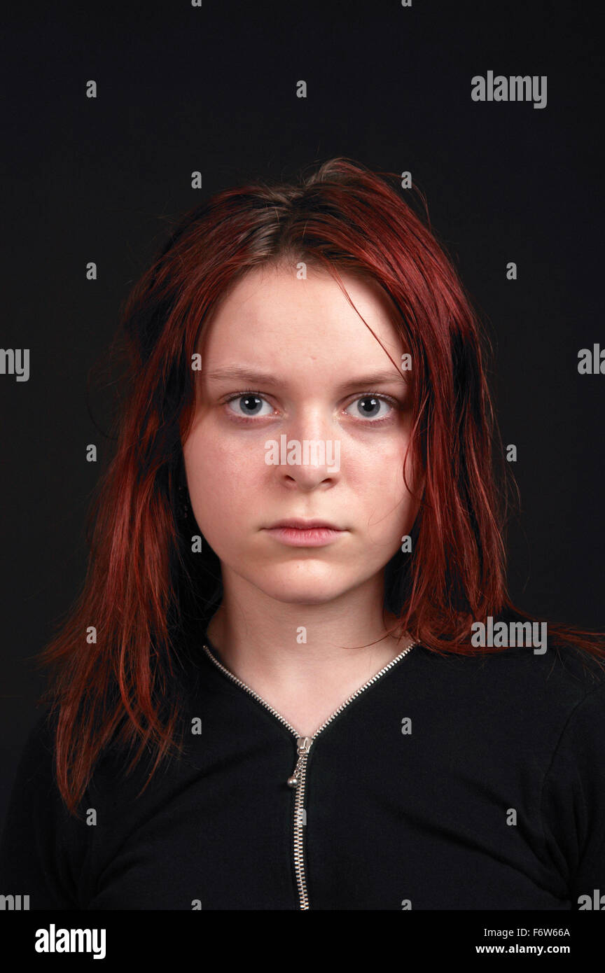 Portrait of a depressed teenage girl Stock Photo - Alamy