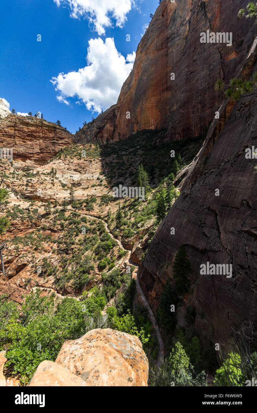 Dangerous Trail in Zion National Park Stock Photo - Alamy