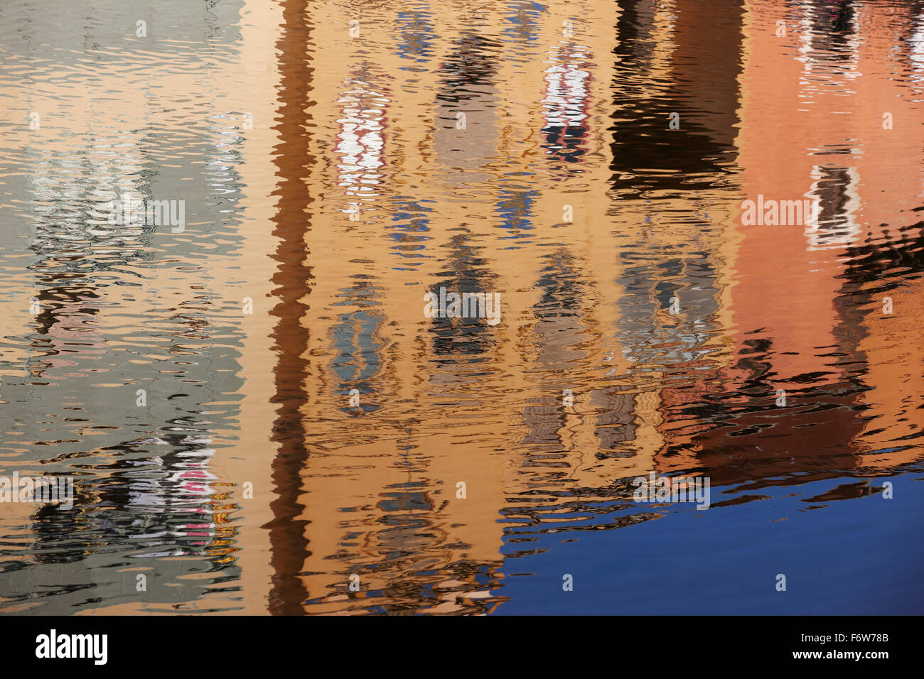 Water reflections of colorful houses on the water surface Stock Photo ...