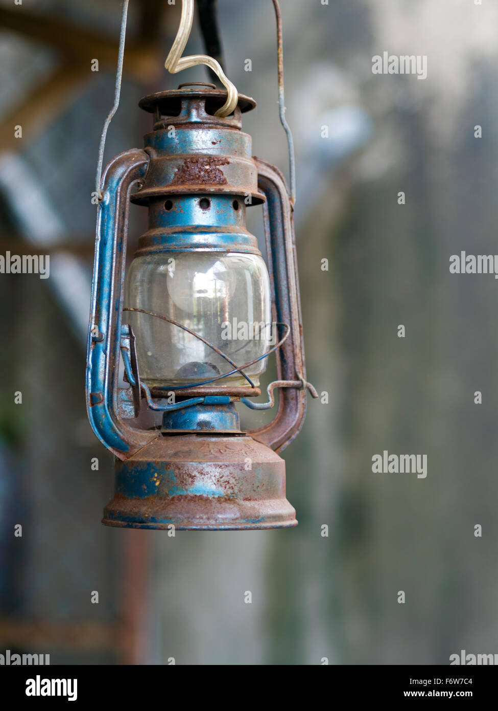 old rusty kerosene lamp Stock Photo