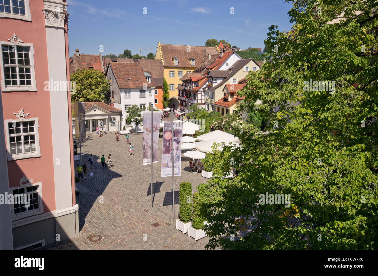 Meersburg the New Castle Square Schlossplatz Stock Photo