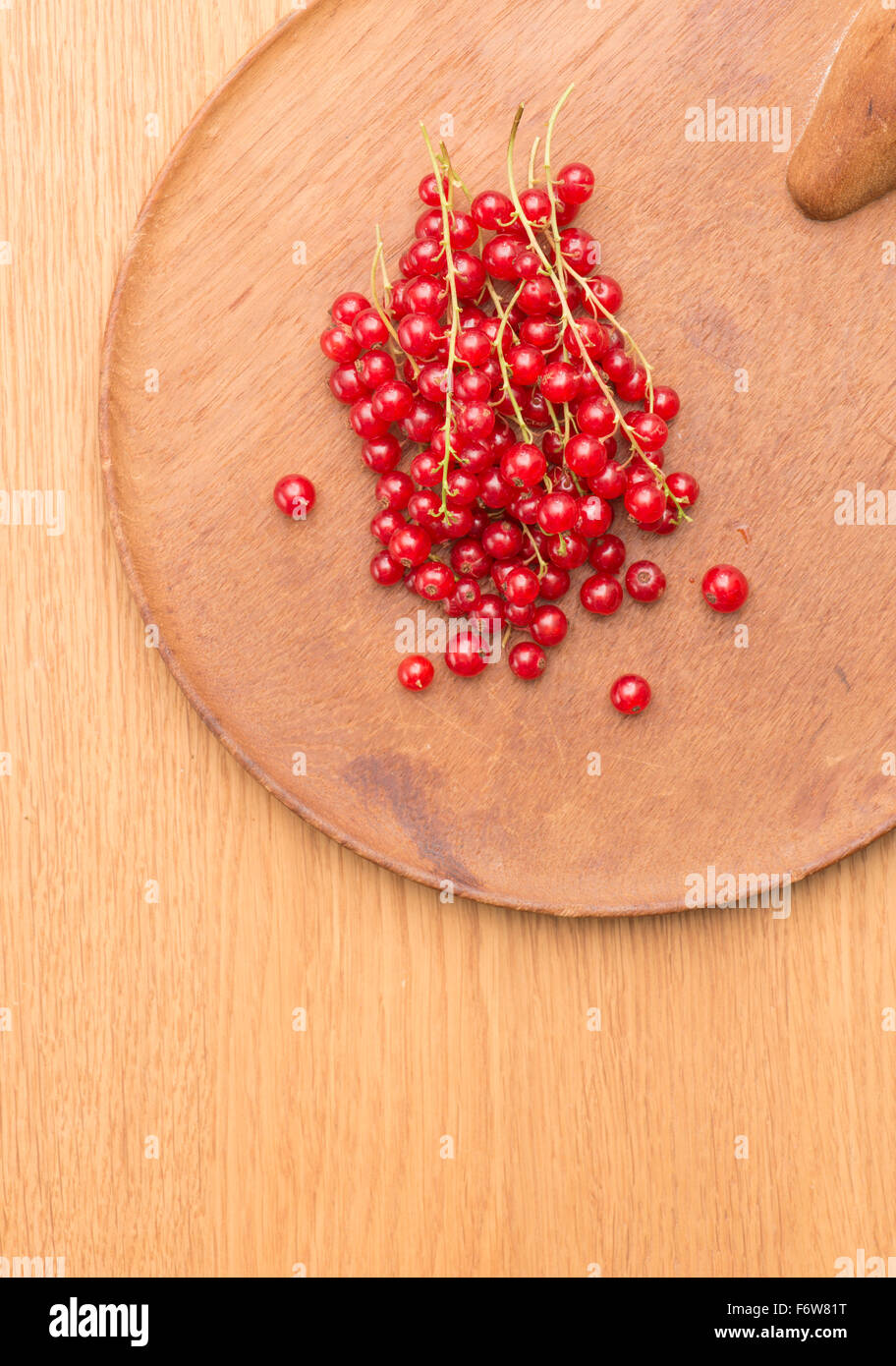 Closeup of red ripe redcurrant berries. Stock Photo