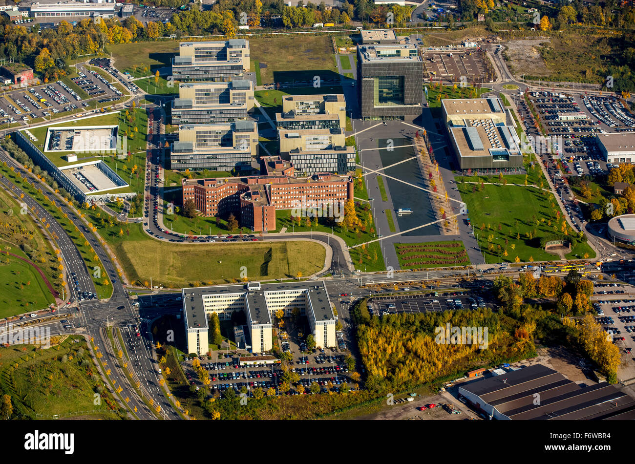 Headquarters steel group ThyssenKrupp, Krupp Belt with Berthold Beitz Boulevard, Essen, Ruhr
