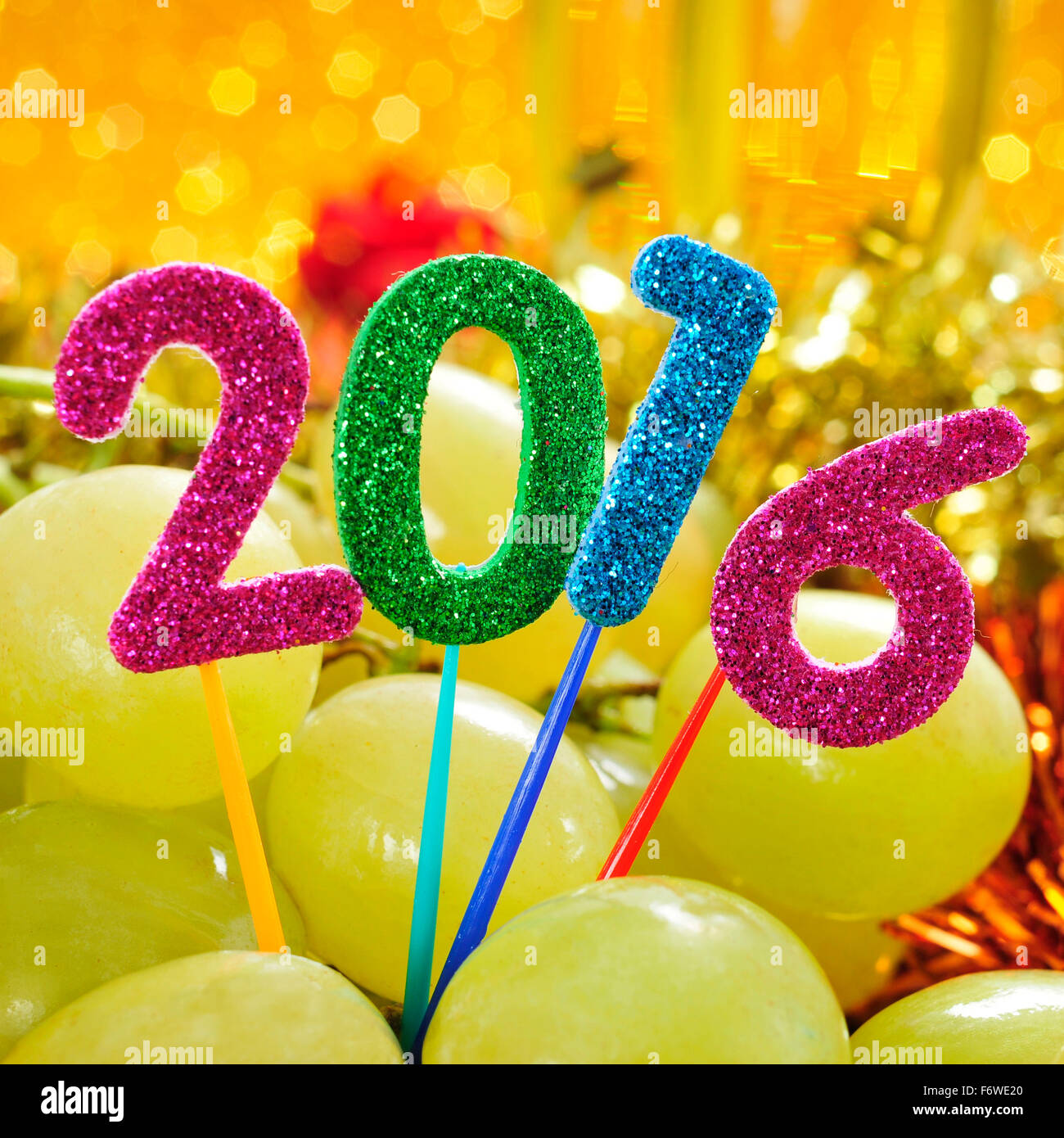 glittering numbers of different colors forming the number 2016, as the ...