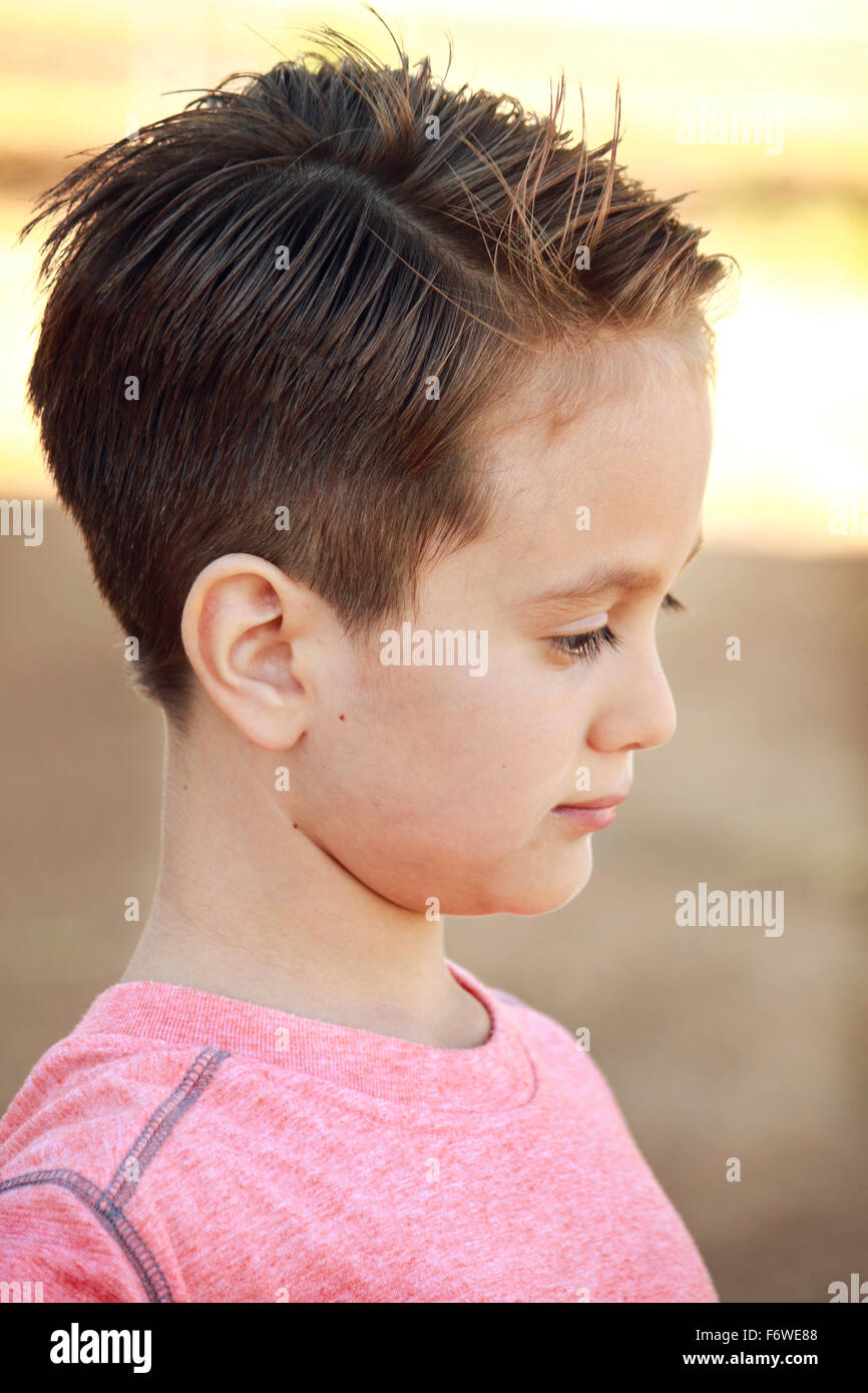 Young Boy with a New haircut Stock Photo - Alamy