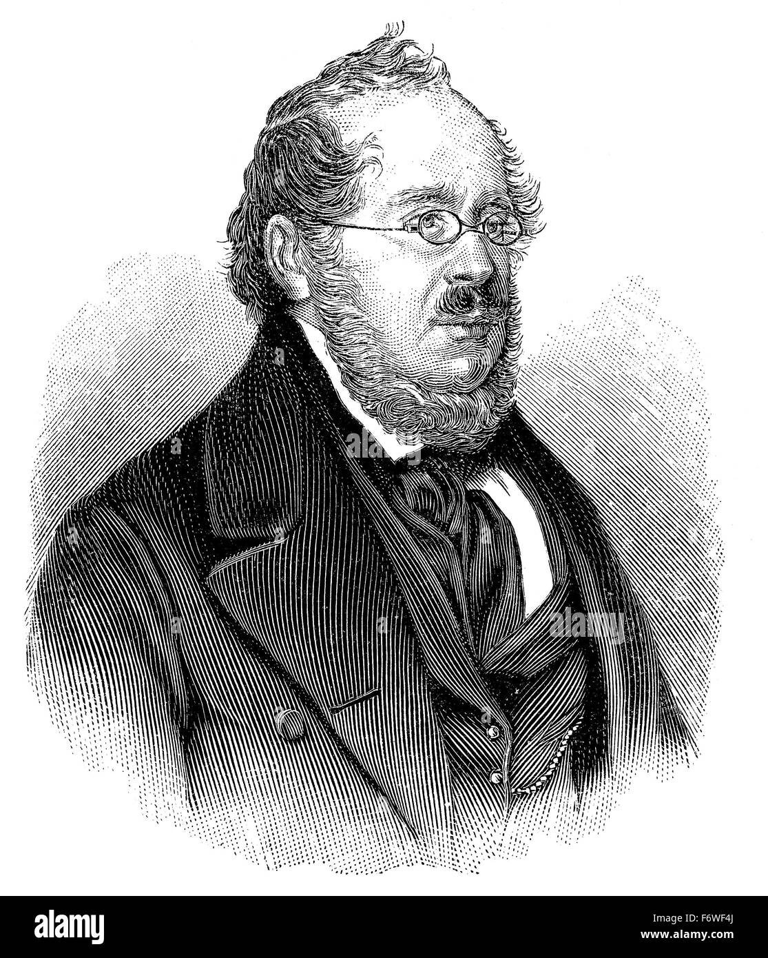 Georg Friedrich List, 1789-1846, a leading 19th-century German-American economist, Stock Photo
