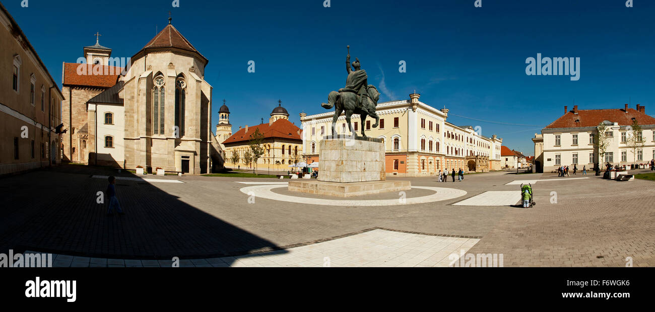 Central Square in the fortress, Alba Iulia, Transylvania, Romania Stock Photo