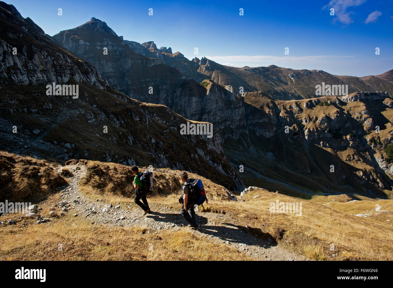 Descent to Cabana Malaiesti, Becegi Mountains, Transylvania, Romania Stock Photo