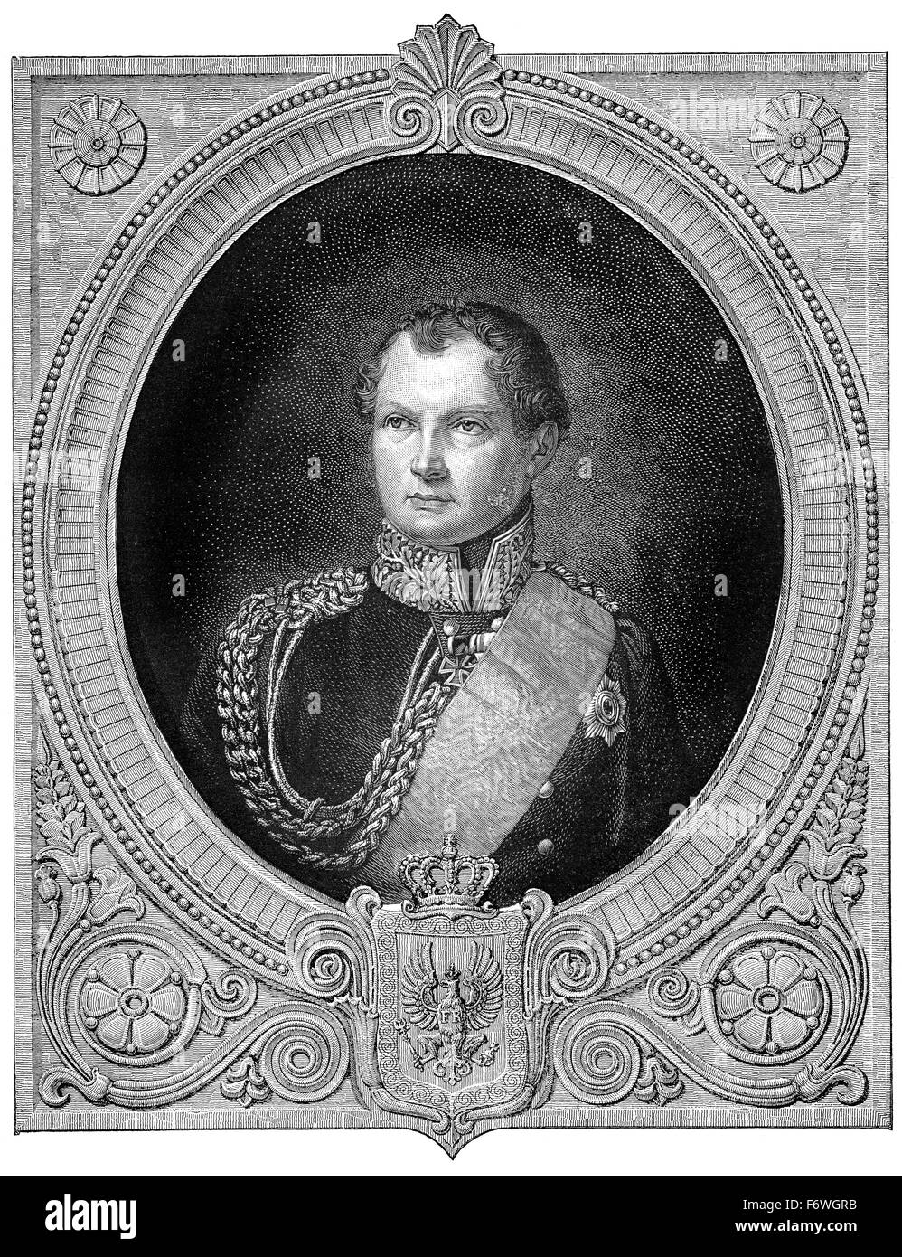 Portrait of Frederick William IV or Friedrich Wilhelm IV.; 1795 - 1861,  King of Prussia, Friedrich Wilhelm IV. Stock Photo
