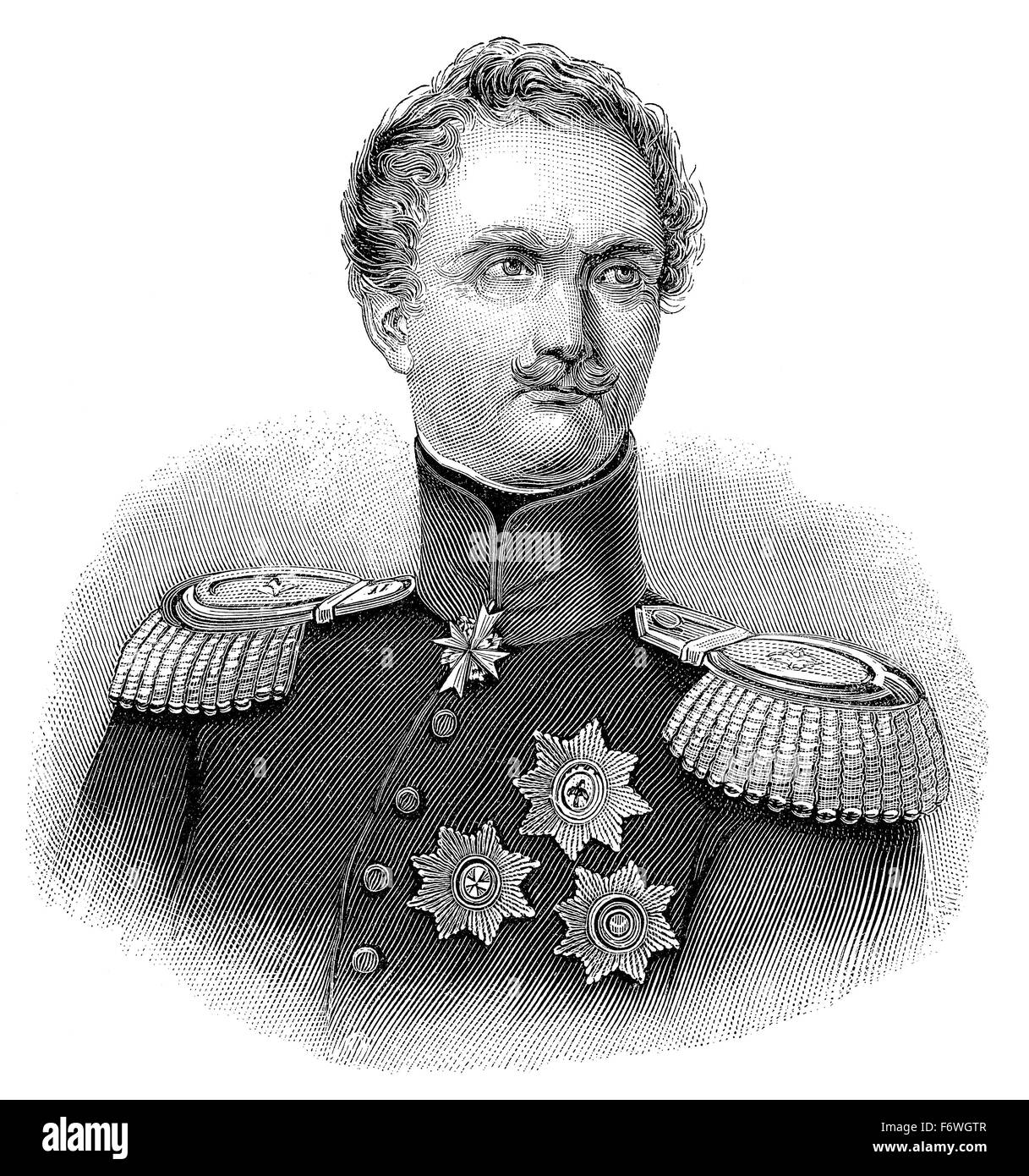 Friedrich Heinrich Ernst Graf von Wrangel, 1784-1877, a Prussian general field marshal, Friedrich Heinrich Ernst Graf von Wrange Stock Photo