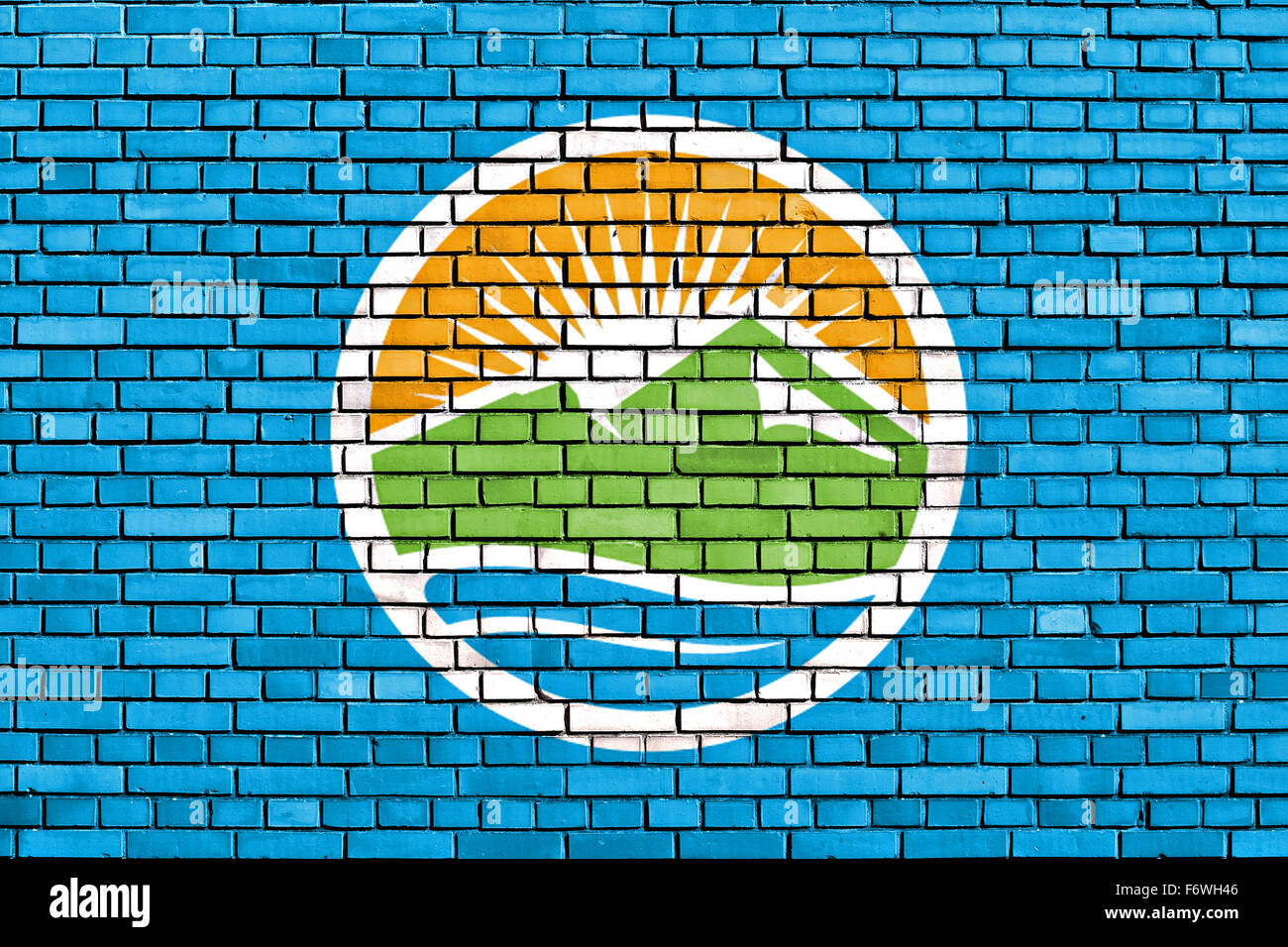 flag of Provo painted on brick wall Stock Photo