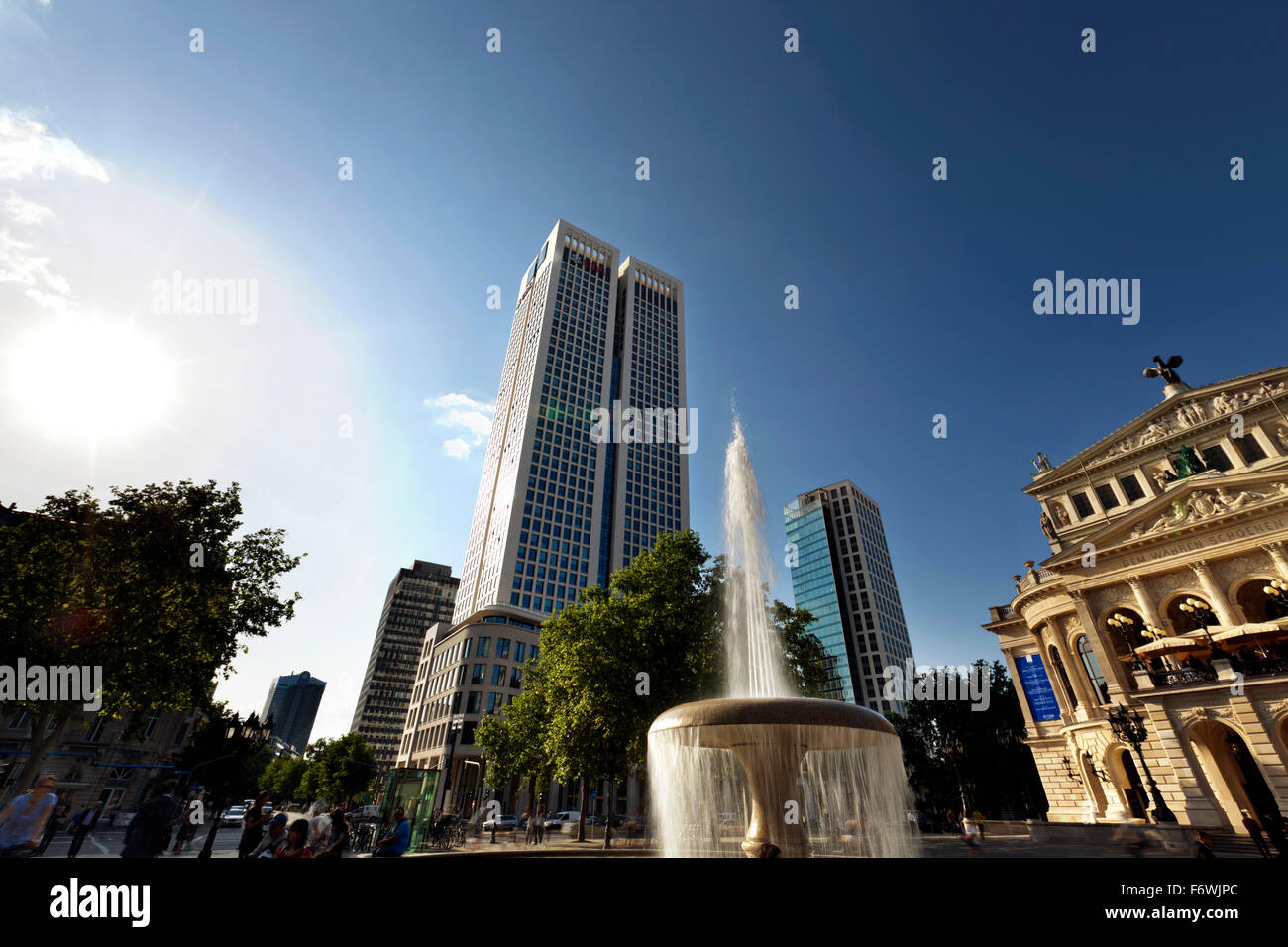 UBS Tower near the Alte Oper, Opernplatz, Frankfurt, Hesse, Germany Stock Photo