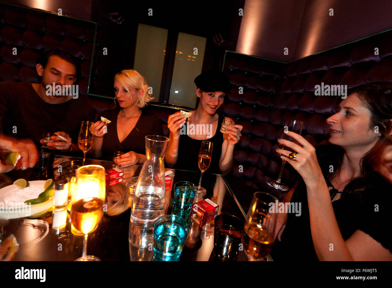 Ladies enjoying a night out at Loos Bar, Vienna, Austria Stock Photo