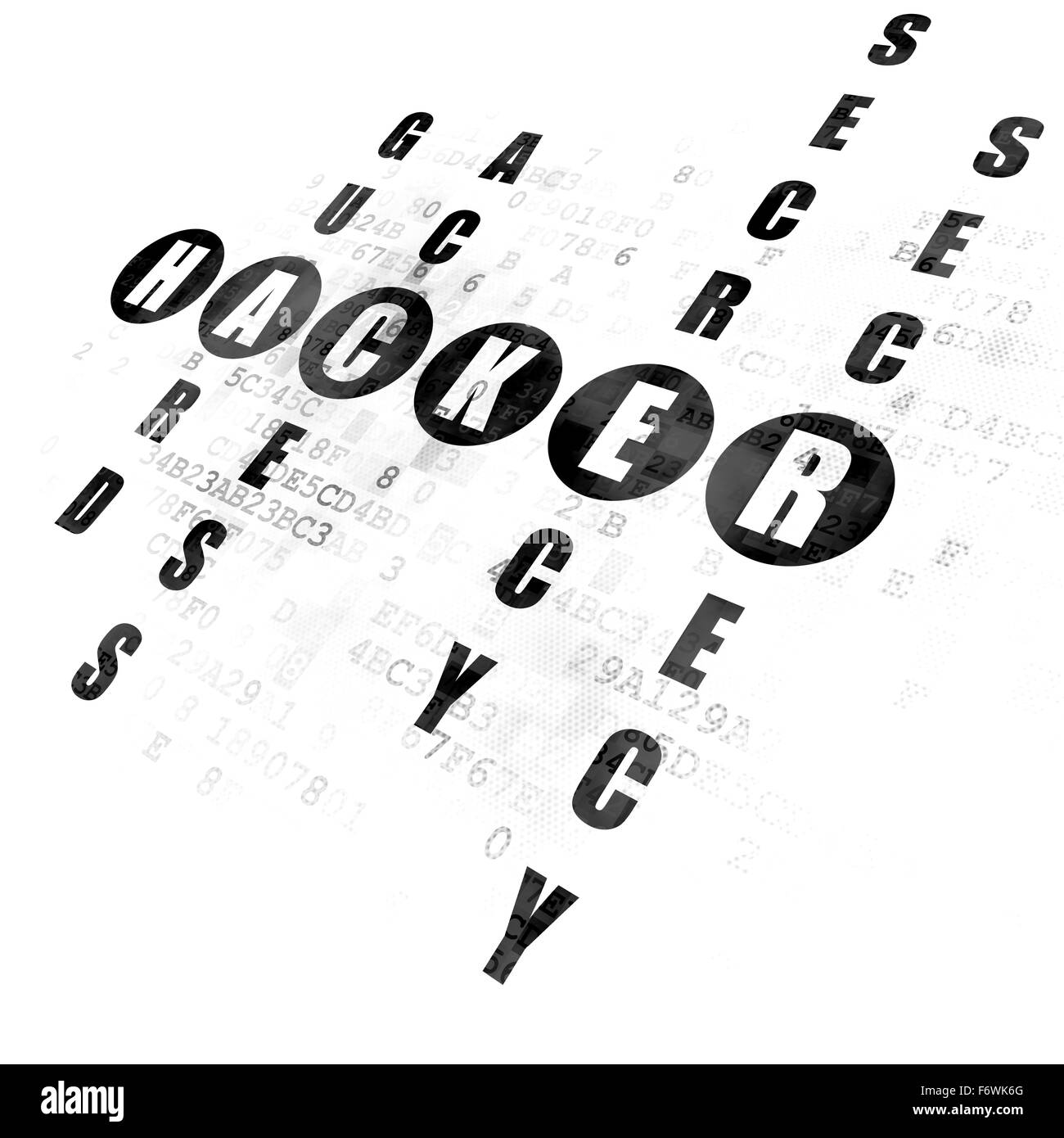 Protection concept Hacker in Crossword Puzzle Stock Photo Alamy