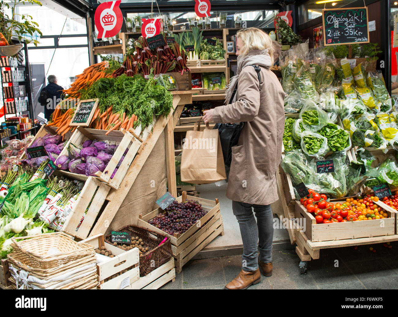 Colorful fruits and vegetables at green market in Amsterdam Stock Photo