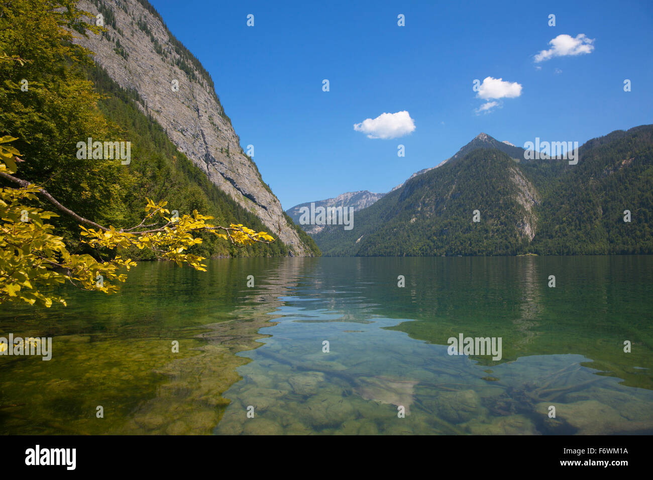 View over lake Koenigssee, Berchtesgaden region, Berchtesgaden National ...