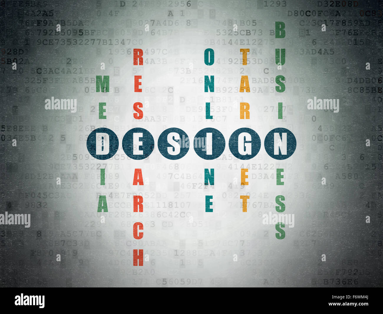 Marketing concept: Design in Crossword Puzzle Stock Photo