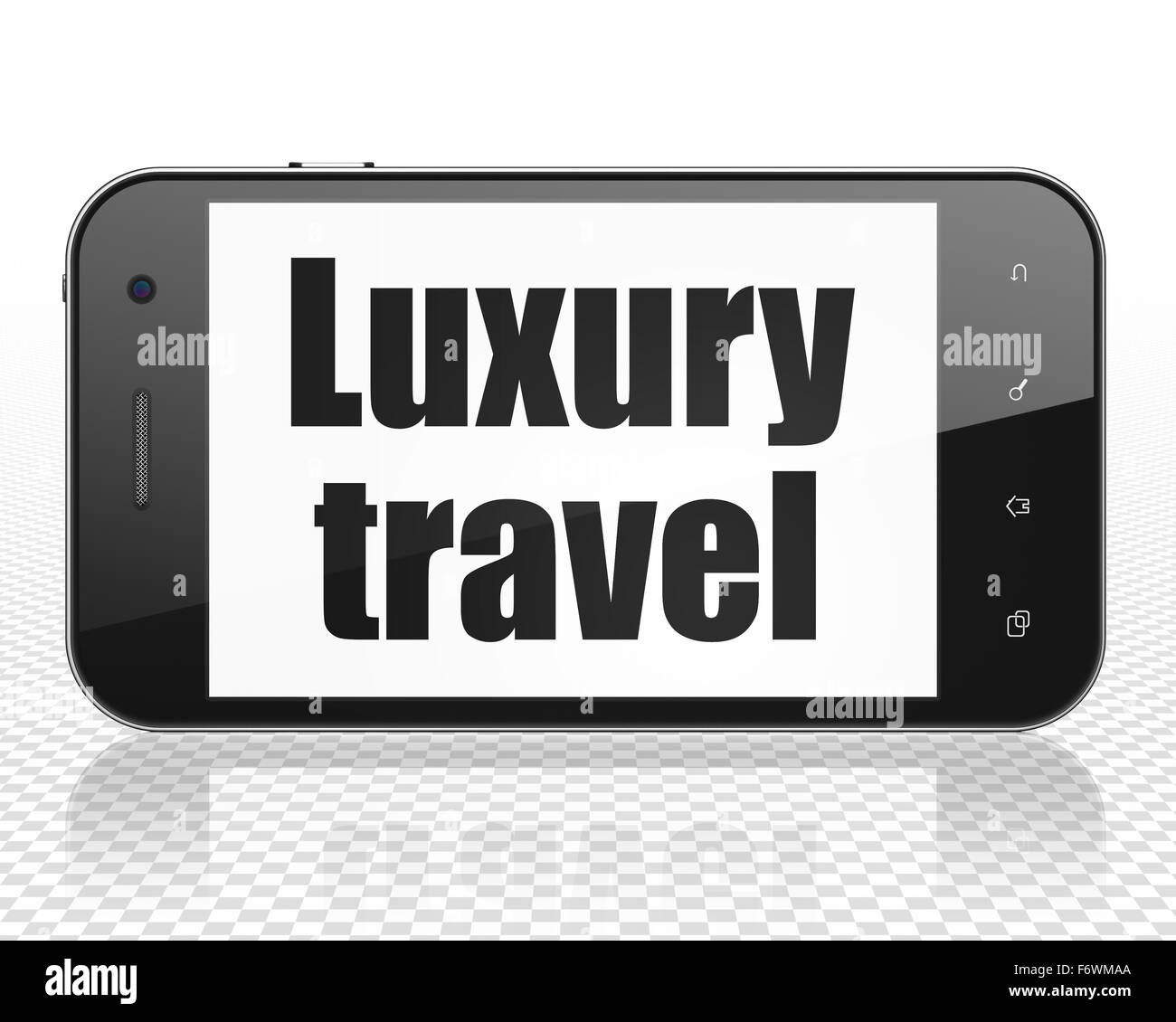 Tourism concept: Smartphone with Luxury Travel on display Stock Photo ...