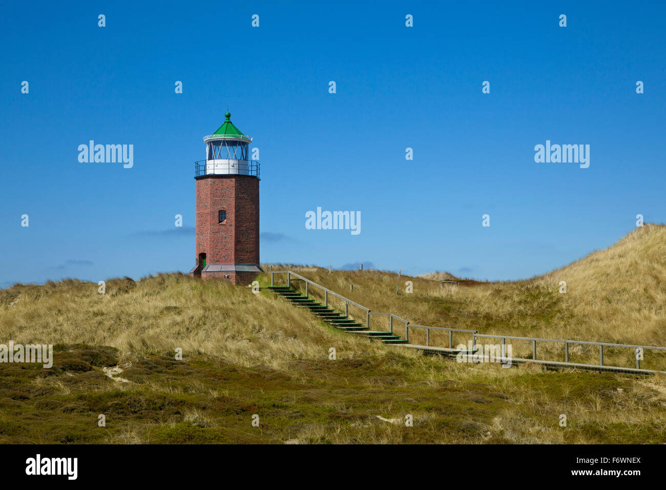 Old lighthouse Rotes Kliff, near Kampen, Sylt island, North Sea, North Friesland, Schleswig-Holstein, Germany Stock Photo