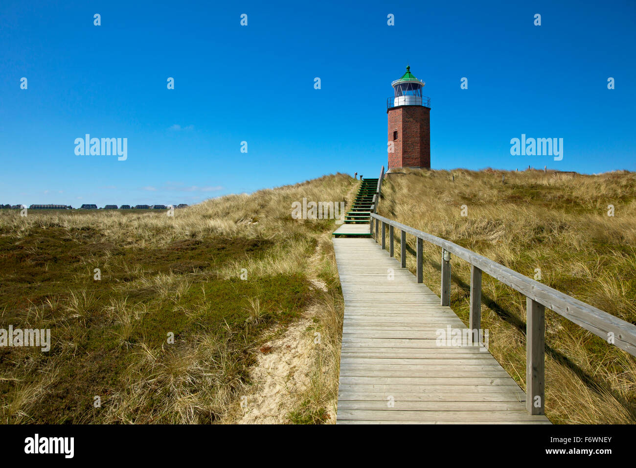 Old lighthouse Rotes Kliff, near Kampen, Sylt island, North Sea, North Friesland, Schleswig-Holstein, Germany Stock Photo