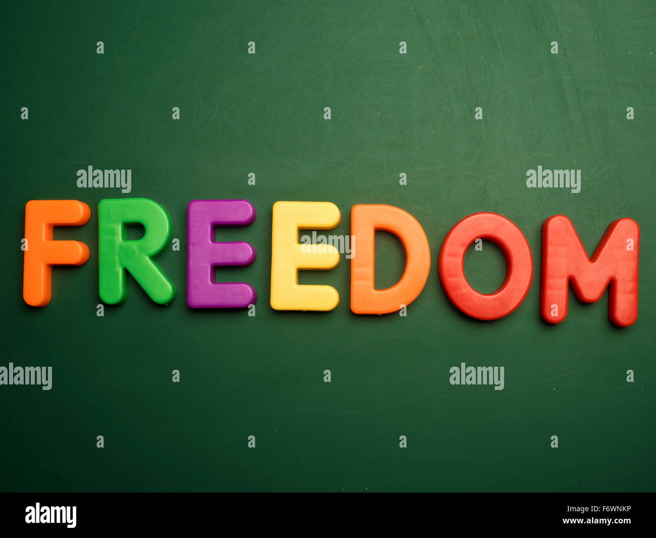 freedom concept in colorful letters isolated on blank blackboard Stock ...