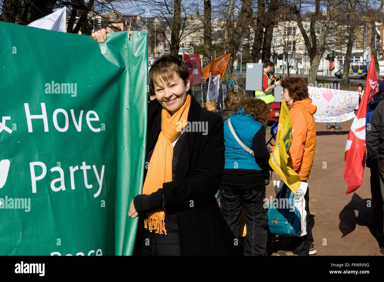Caroline Lucas at a Green Party event prior to her being elected as