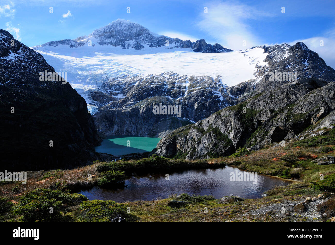 Monte Frances, Cordillera Darwin, Tierra del Fuego, Chile Stock Photo