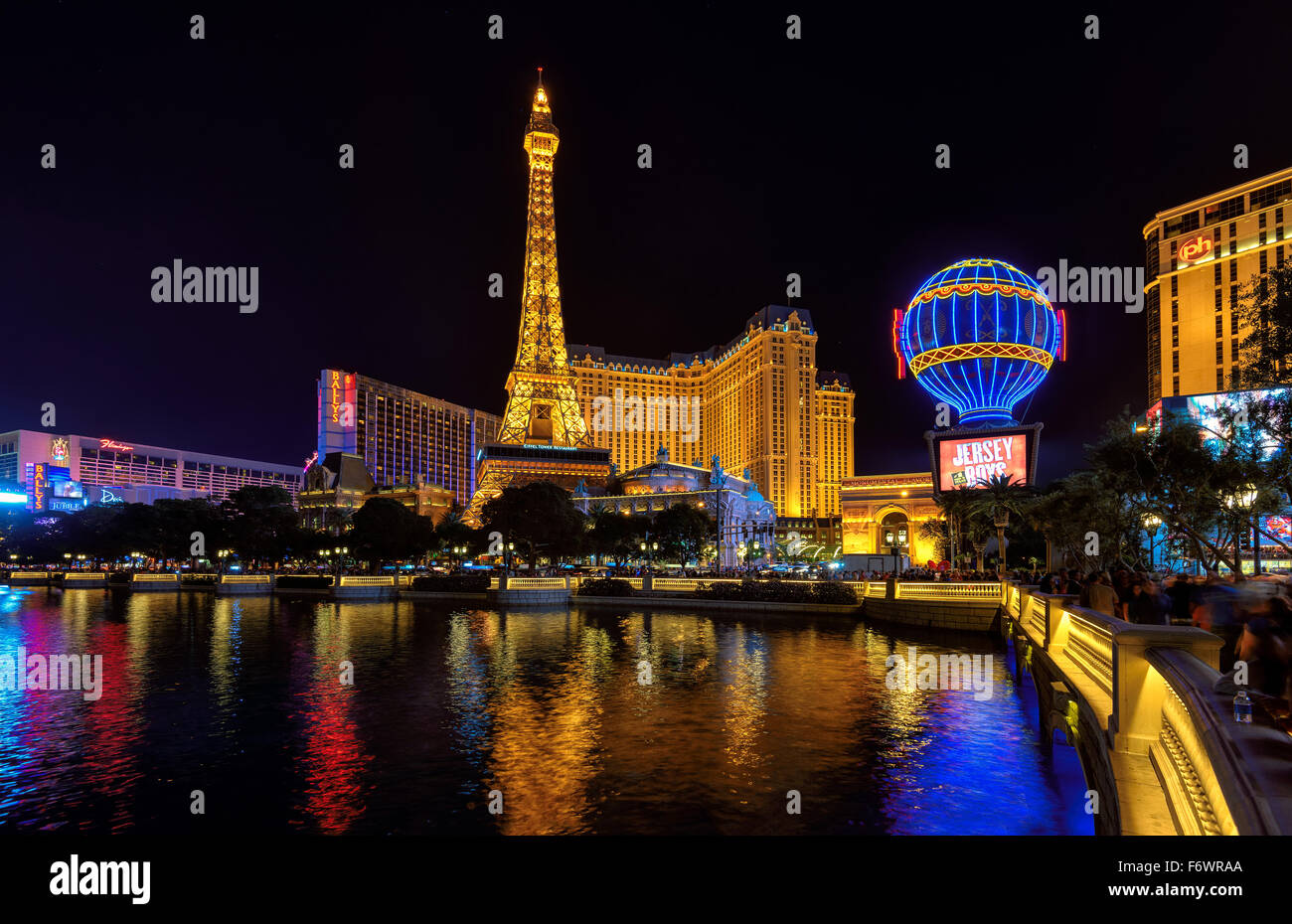 Scale replica of the Eiffel Tower at Paris Las Vegas Hotel and Casino on  the Las Vegas Strip in Paradise, Nevada Stock Photo - Alamy