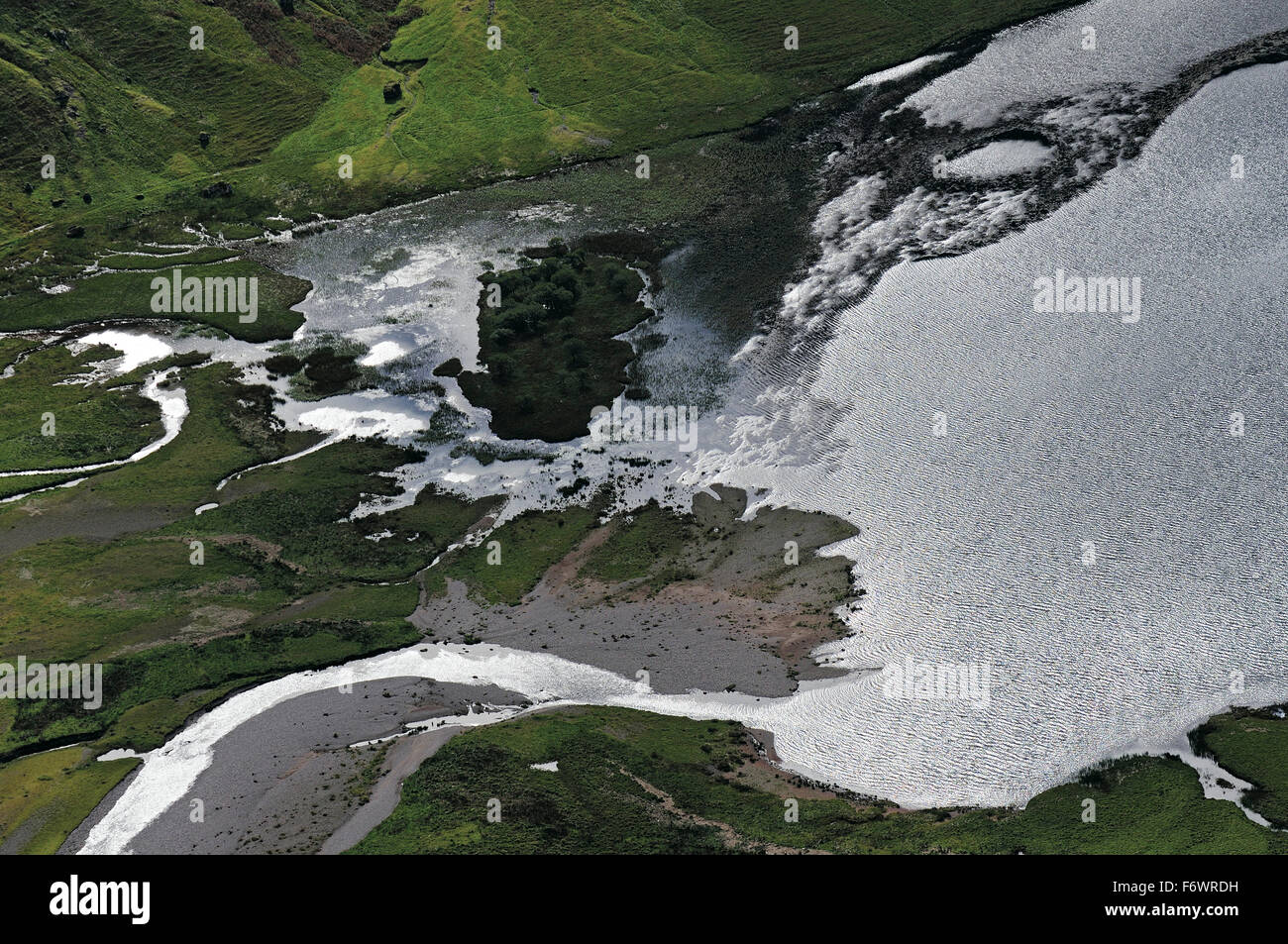 View from Aonach Eagach into valley, Glen Coe, Highlands, Scotland, Great Britain Stock Photo