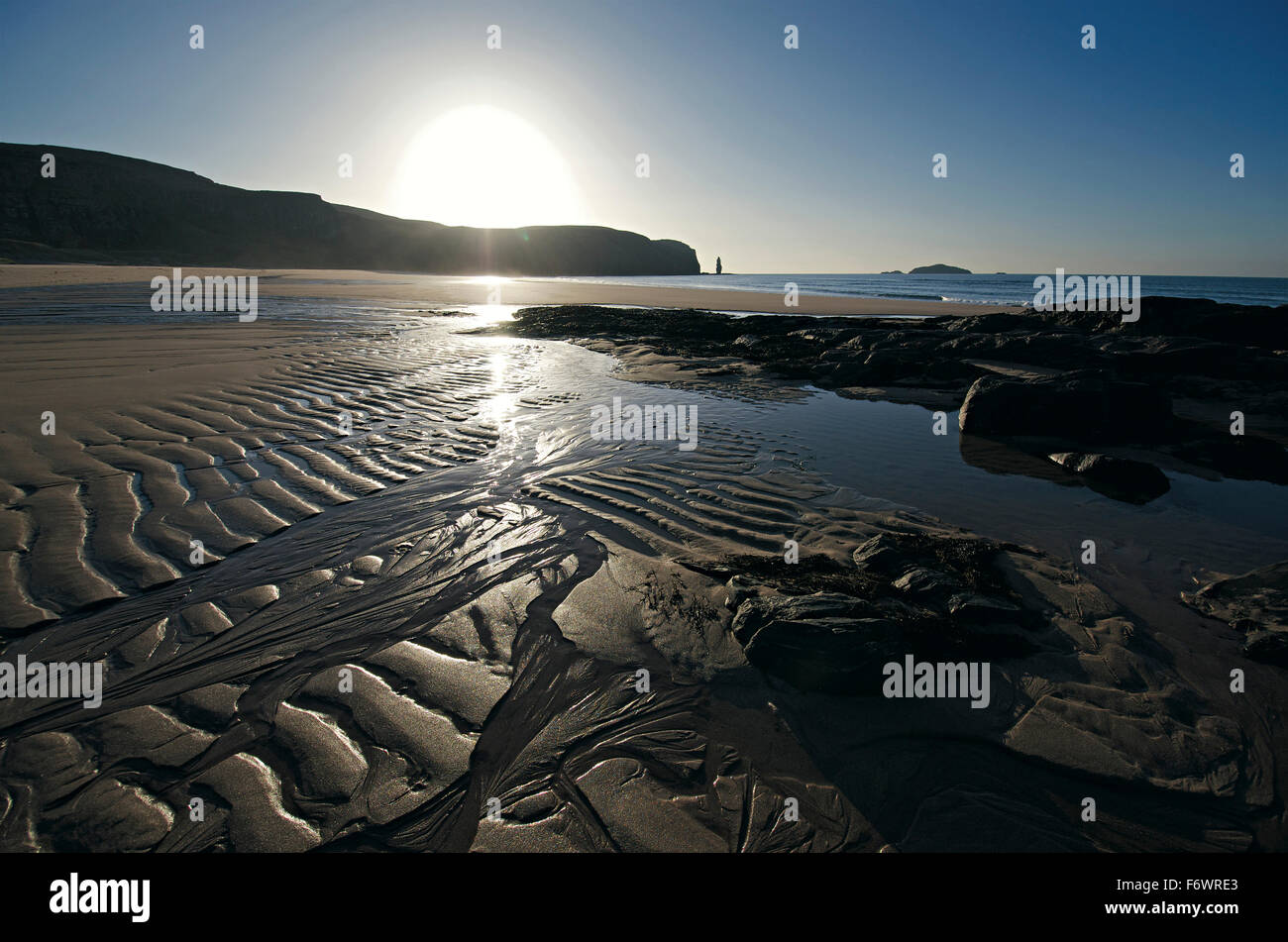 Beach of Sandwood Bay, Highlands, Scotland, Great Britain Stock Photo