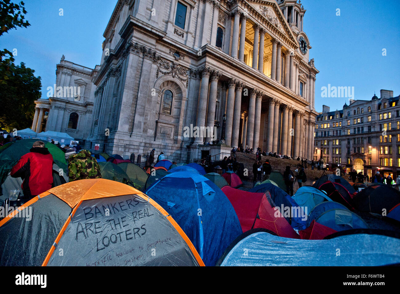 St Pauls anti-capitalism camp ' Occupy Camp,'  London Ec4. Stock Photo