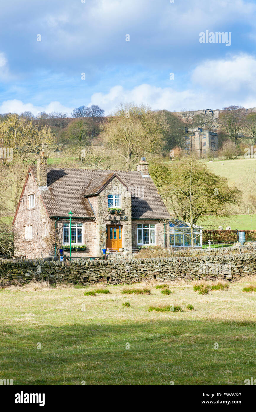 Bronte Cottage near Hathersage with North Lees and Stanage Edge in the