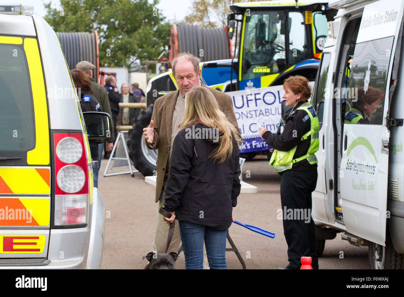 Suffolk Police and Crime Commissioner Tim Passmore talking to a member of the public Stock Photo