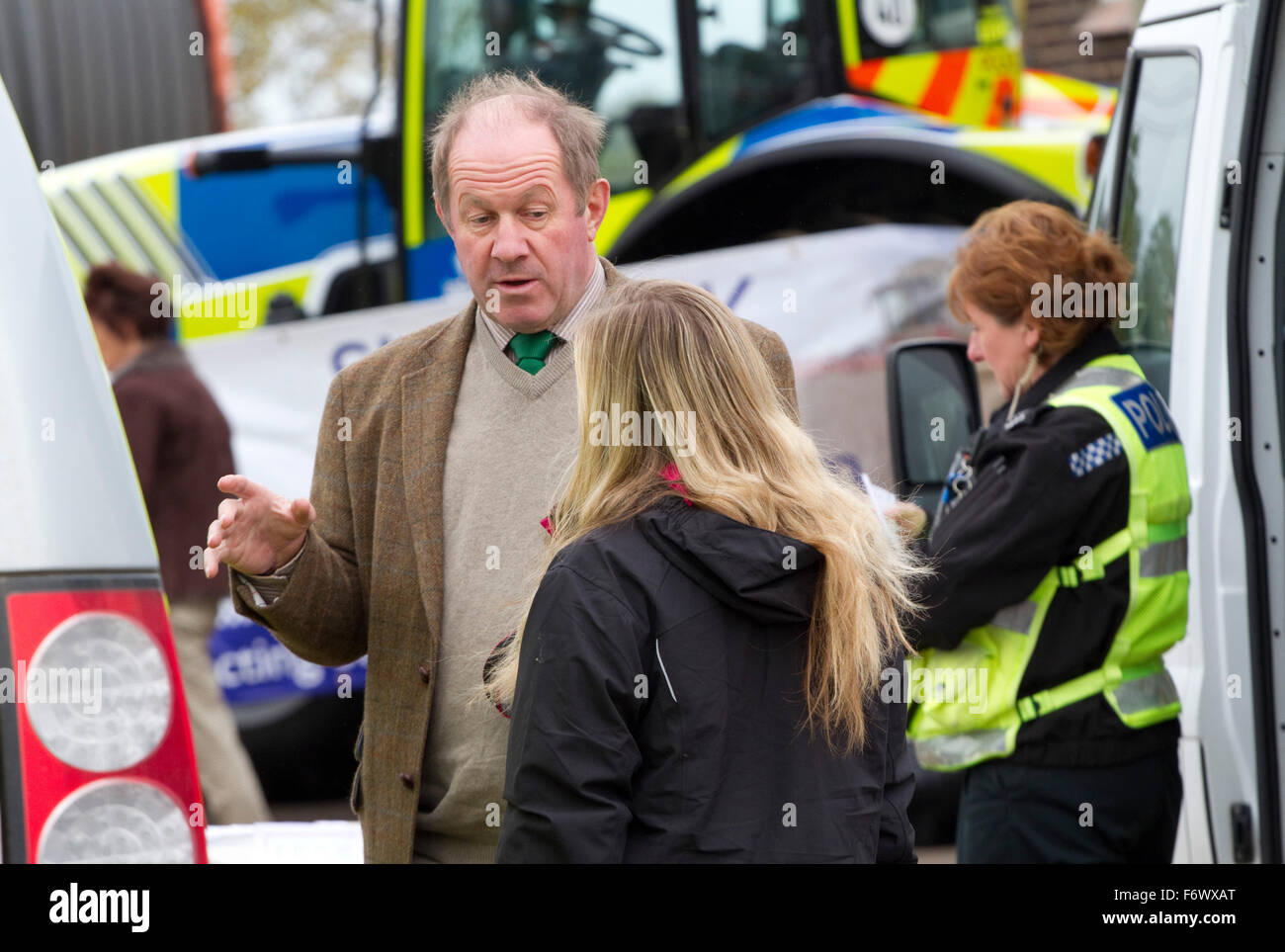 Suffolk Police and Crime Commissioner Tim Passmore talking to a member of the public Stock Photo
