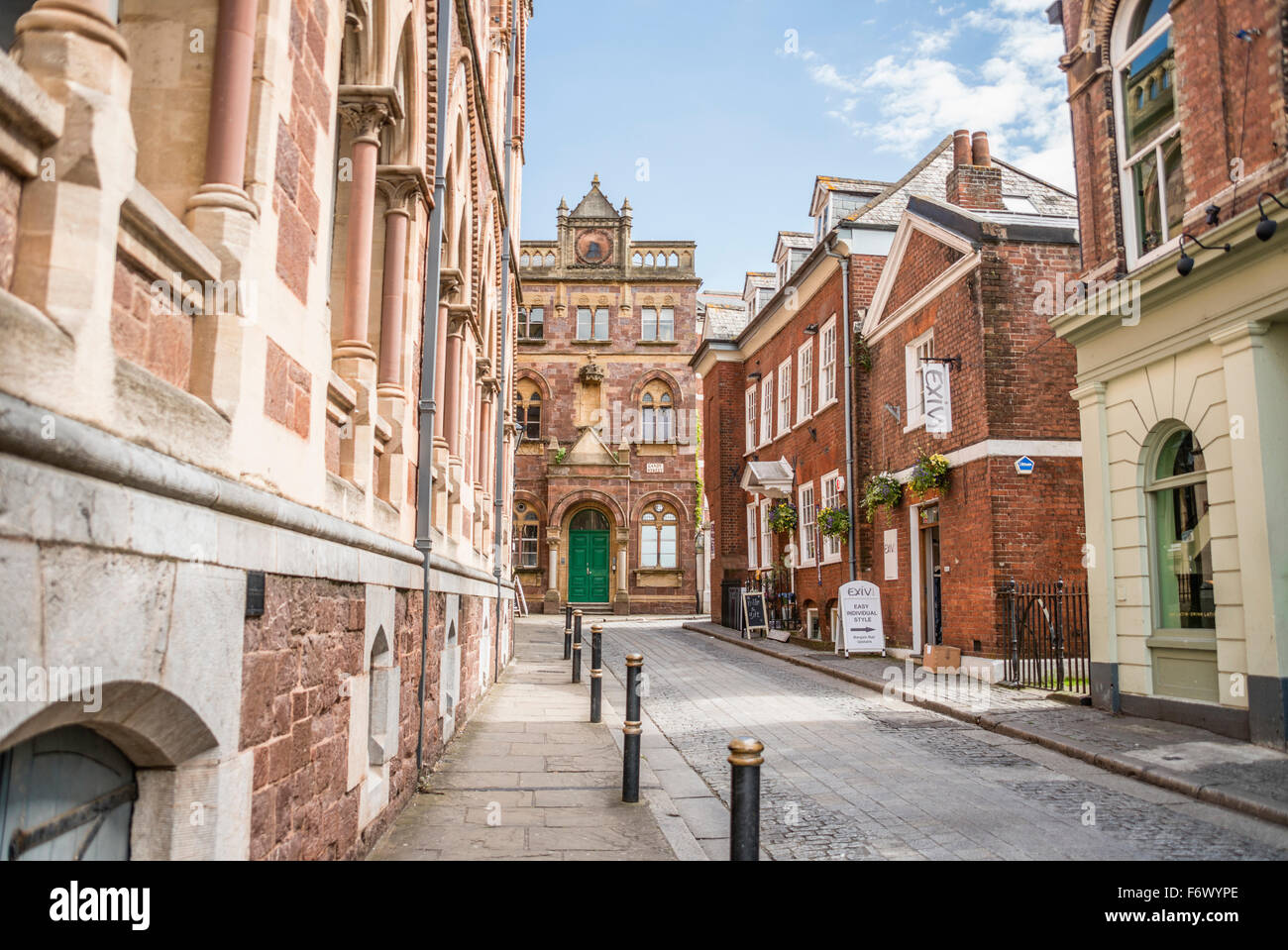 Gandler Street in the old town of Exeter, Devon, England, UK Stock Photo