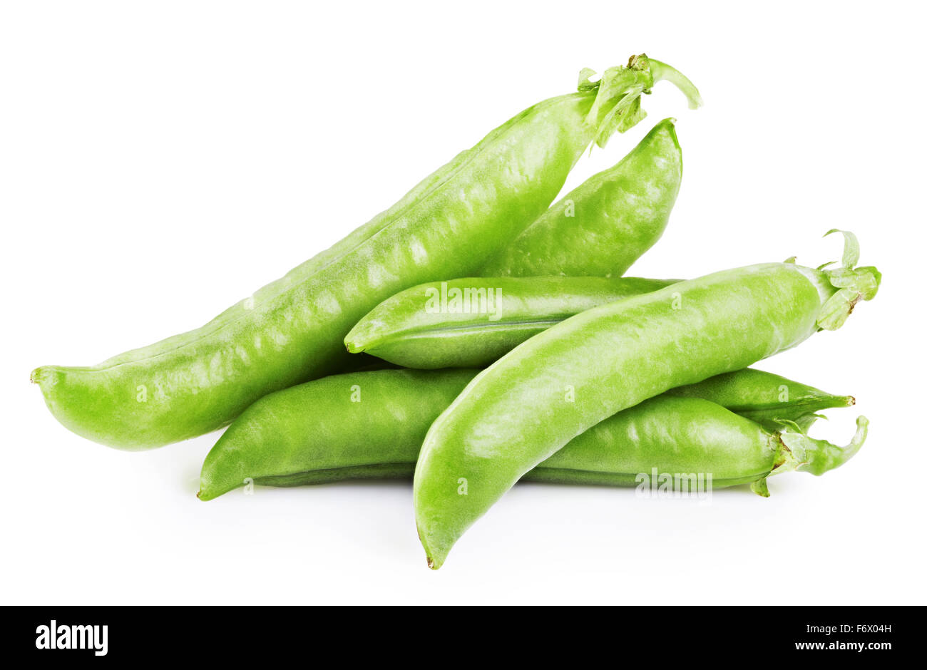 Fresh green peas isolated on white background Stock Photo